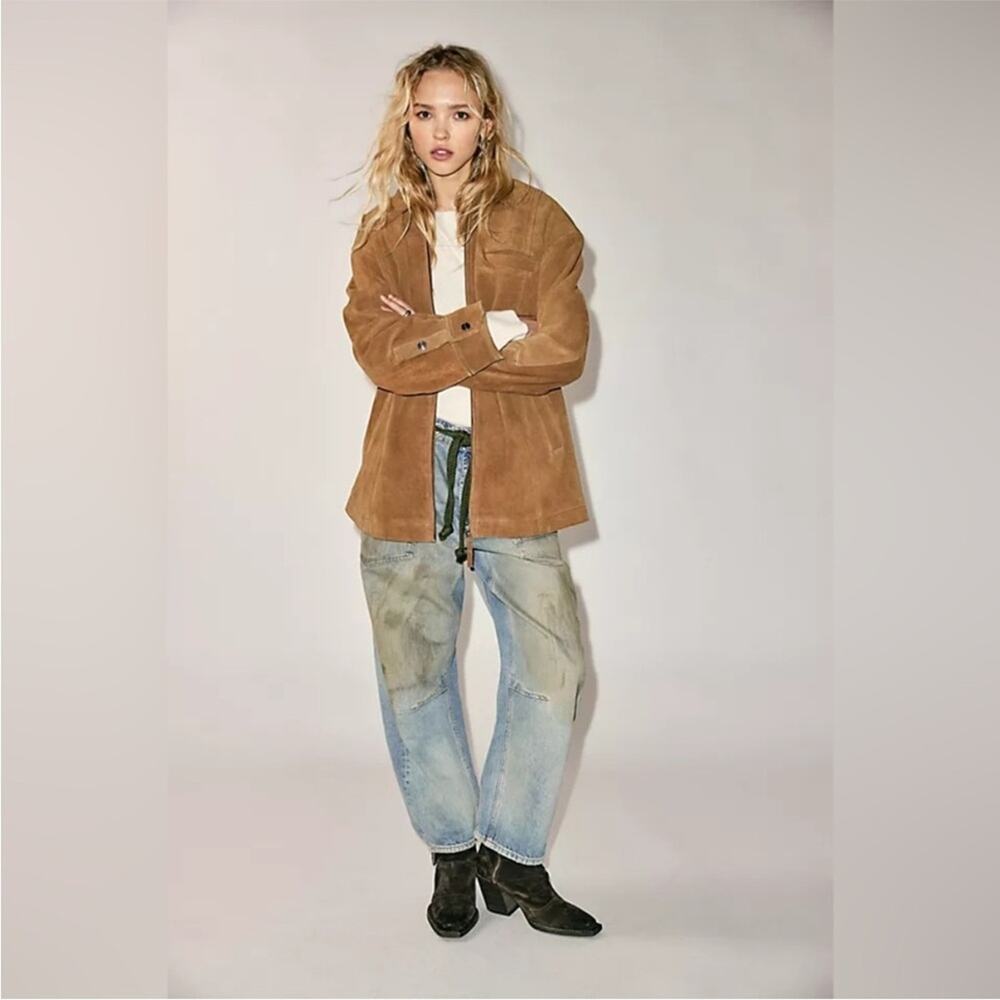 We The Free Rosie Suede Jacket Wheat Bran